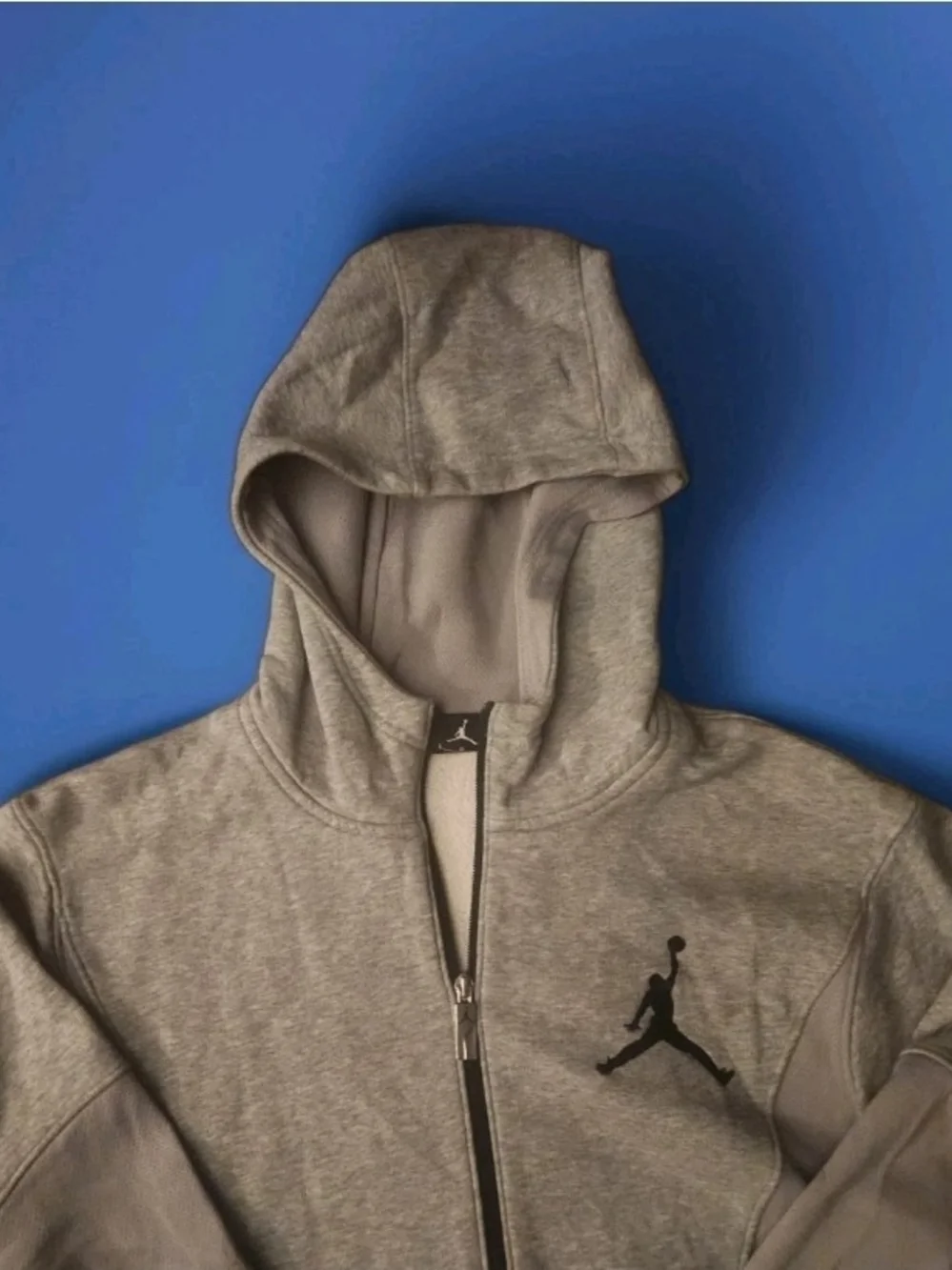 Men's Grey Full-Zip Hoodie Jacket Jordan Sports Grey hoodie, Size L